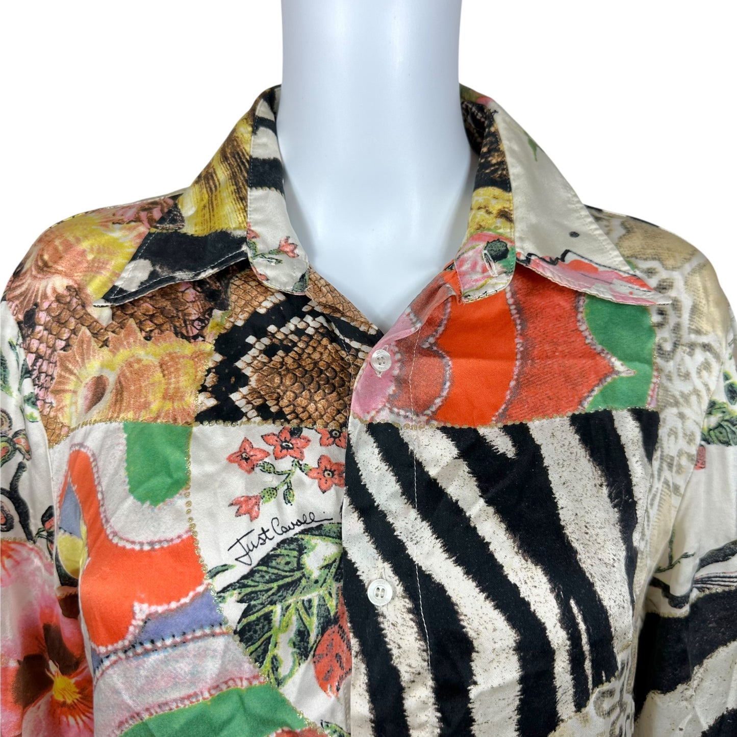 Just Cavalli by Roberto Cavalli Silk Patchwork Printed Blouse