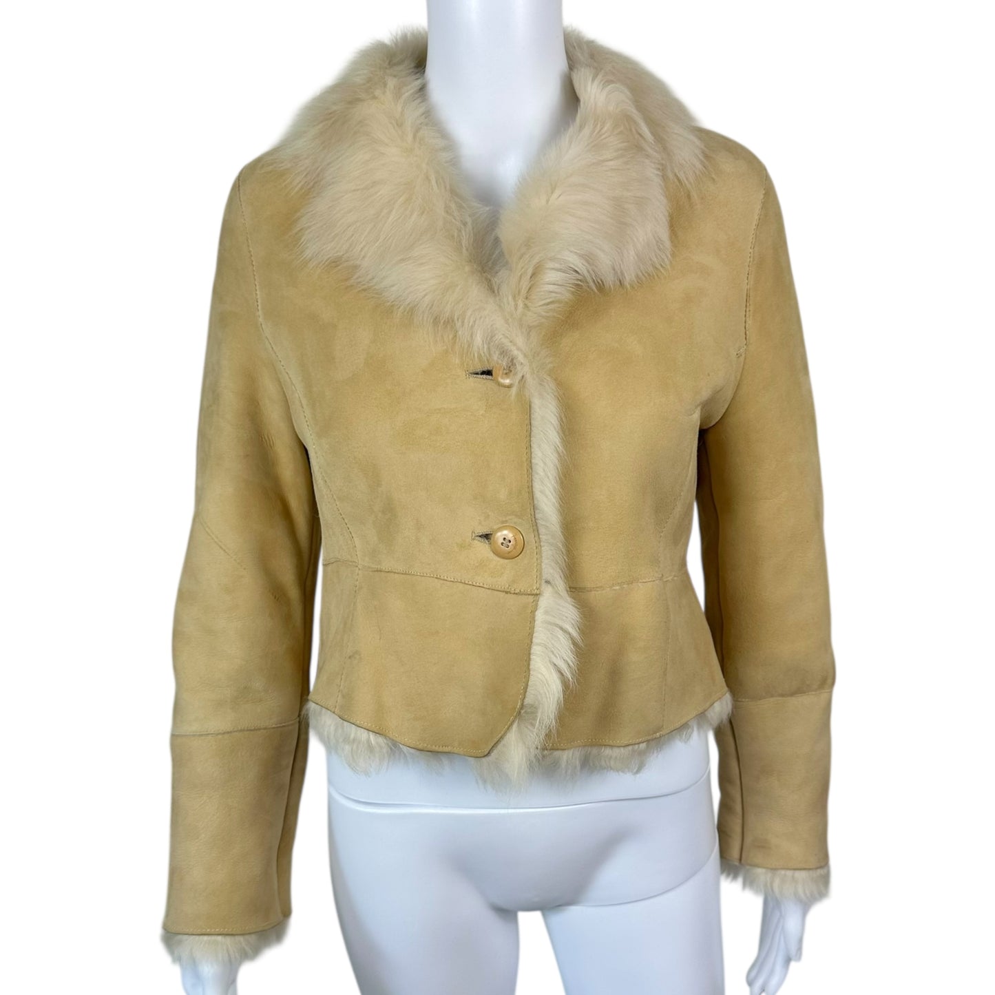 Salvatore Ferragamo Beige Shearling Fur Jacket