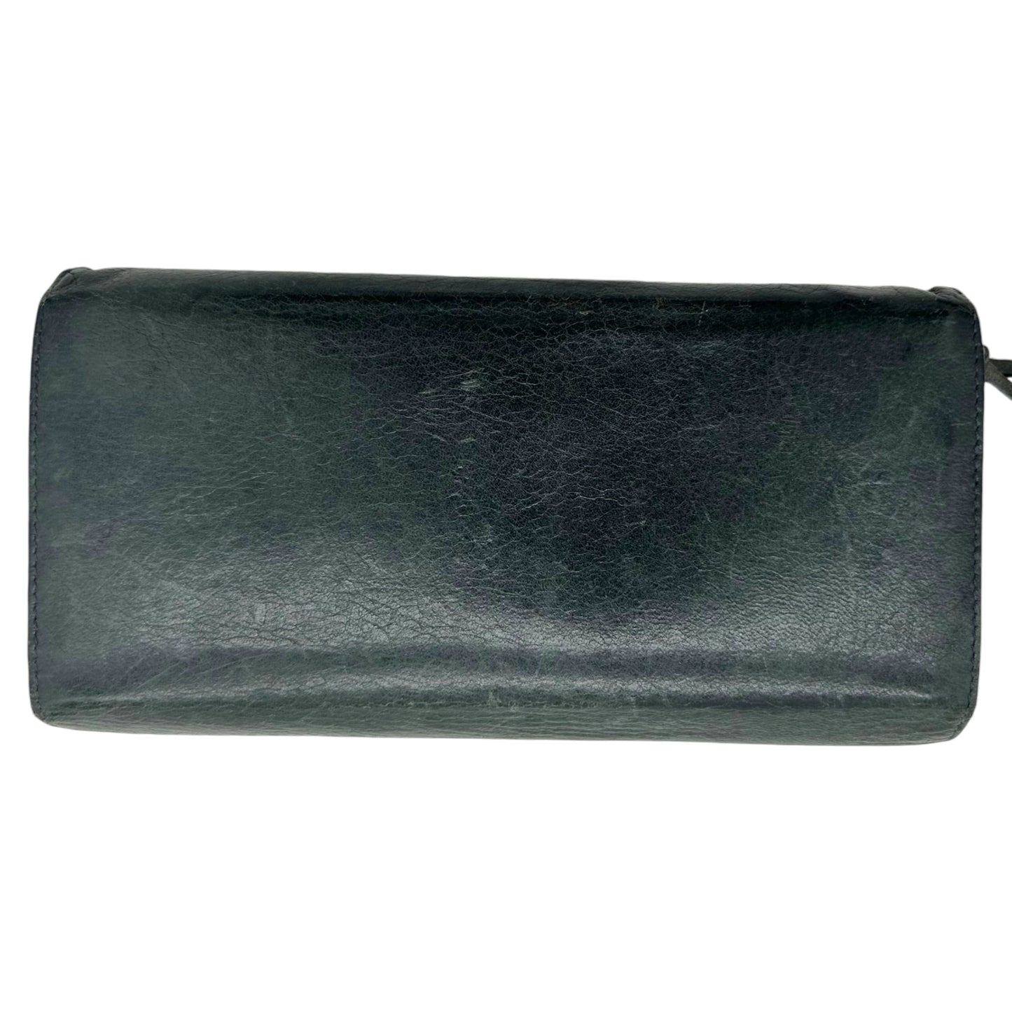Balenciaga City Long Wallet Blue Textured Leather