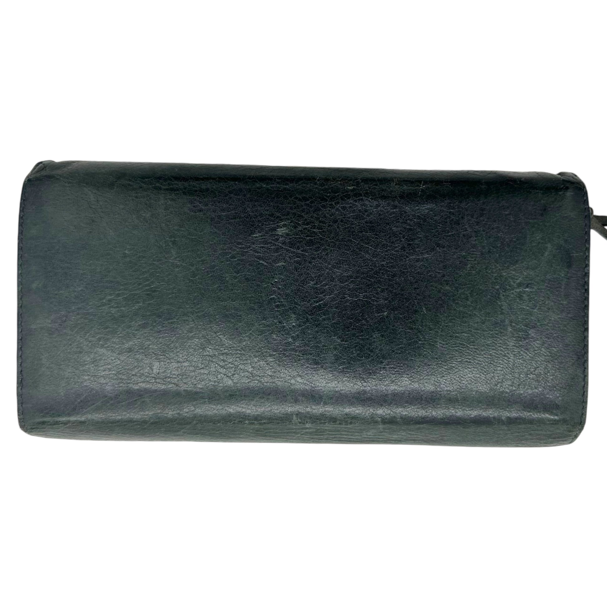 Balenciaga City Long Wallet Blue Textured Leather