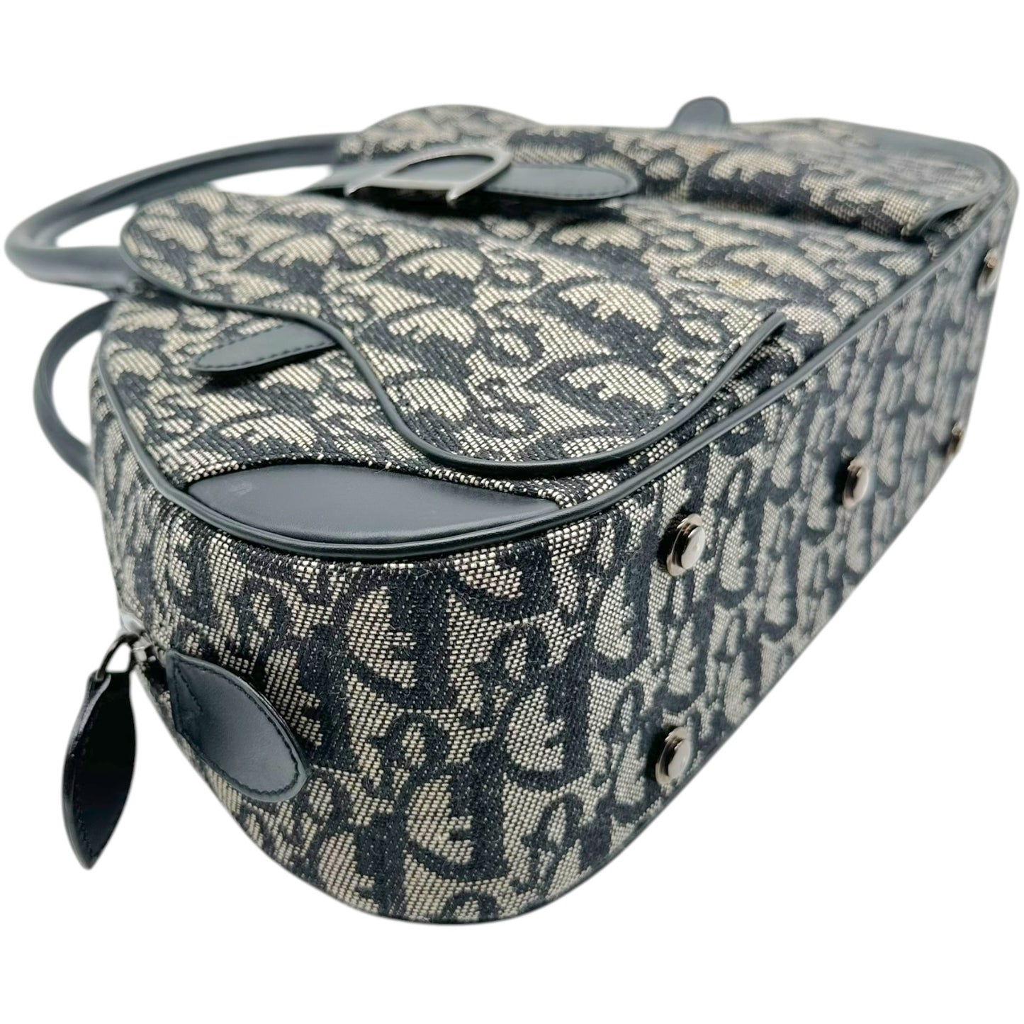 Christian Dior Small Double Saddle Bowler Bag Black Trotter
