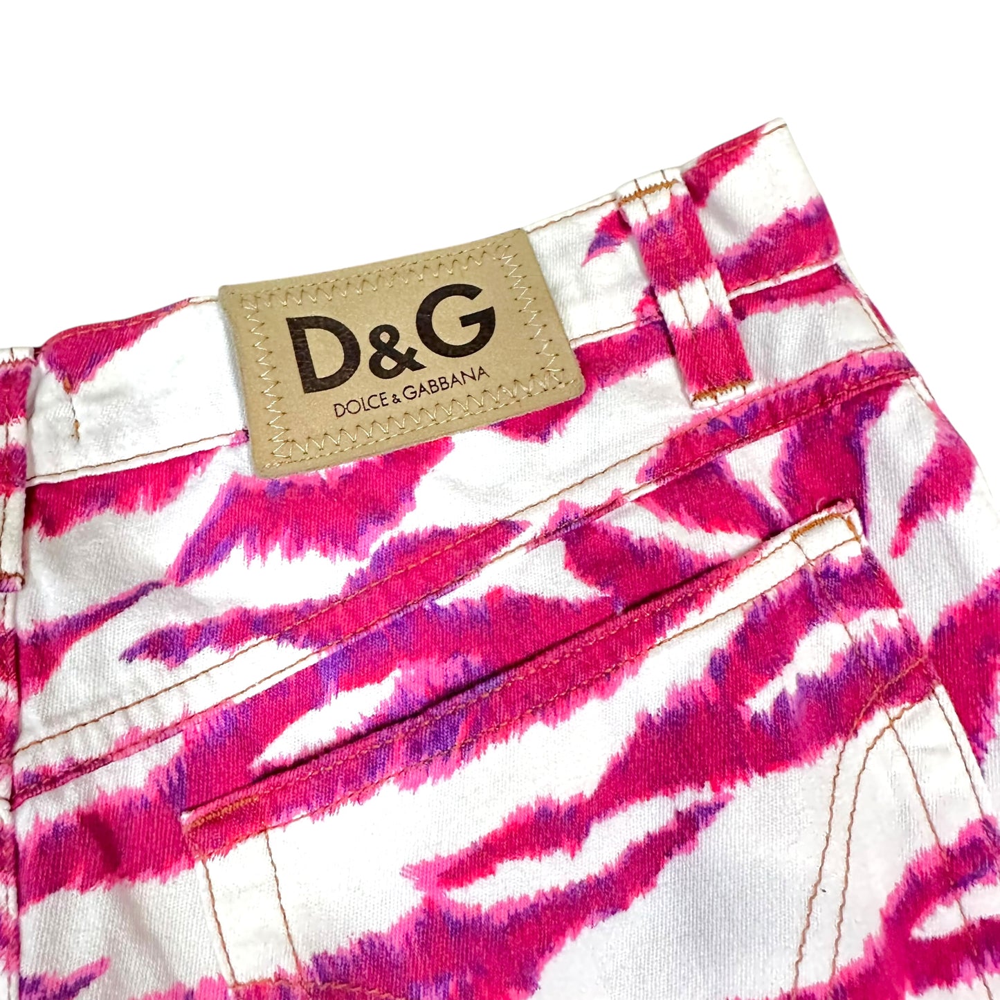 D&G Dolce & Gabbana Pink Zebra Printed Flare Jeans - Outfit Repeater