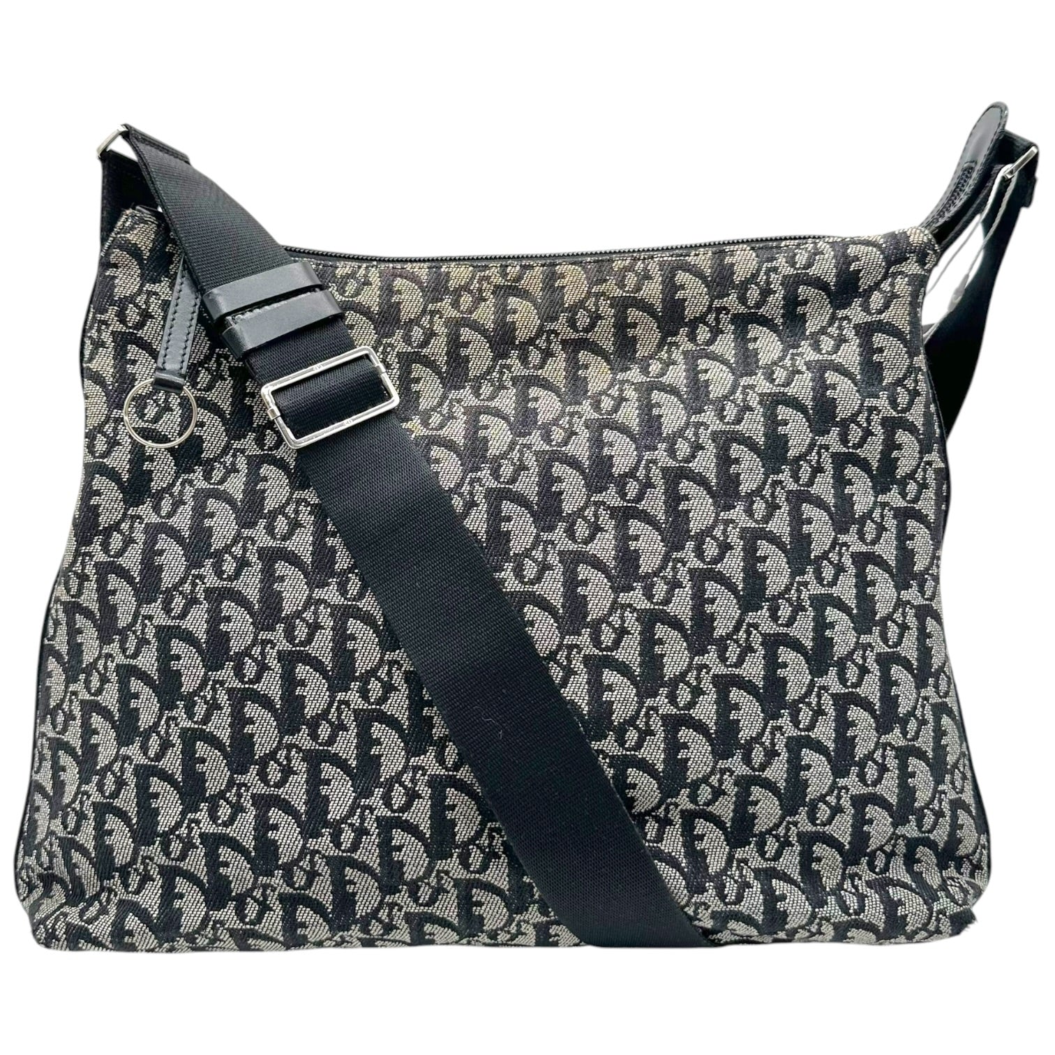 Christian Dior Black Trotter Monogram Satchel Bag