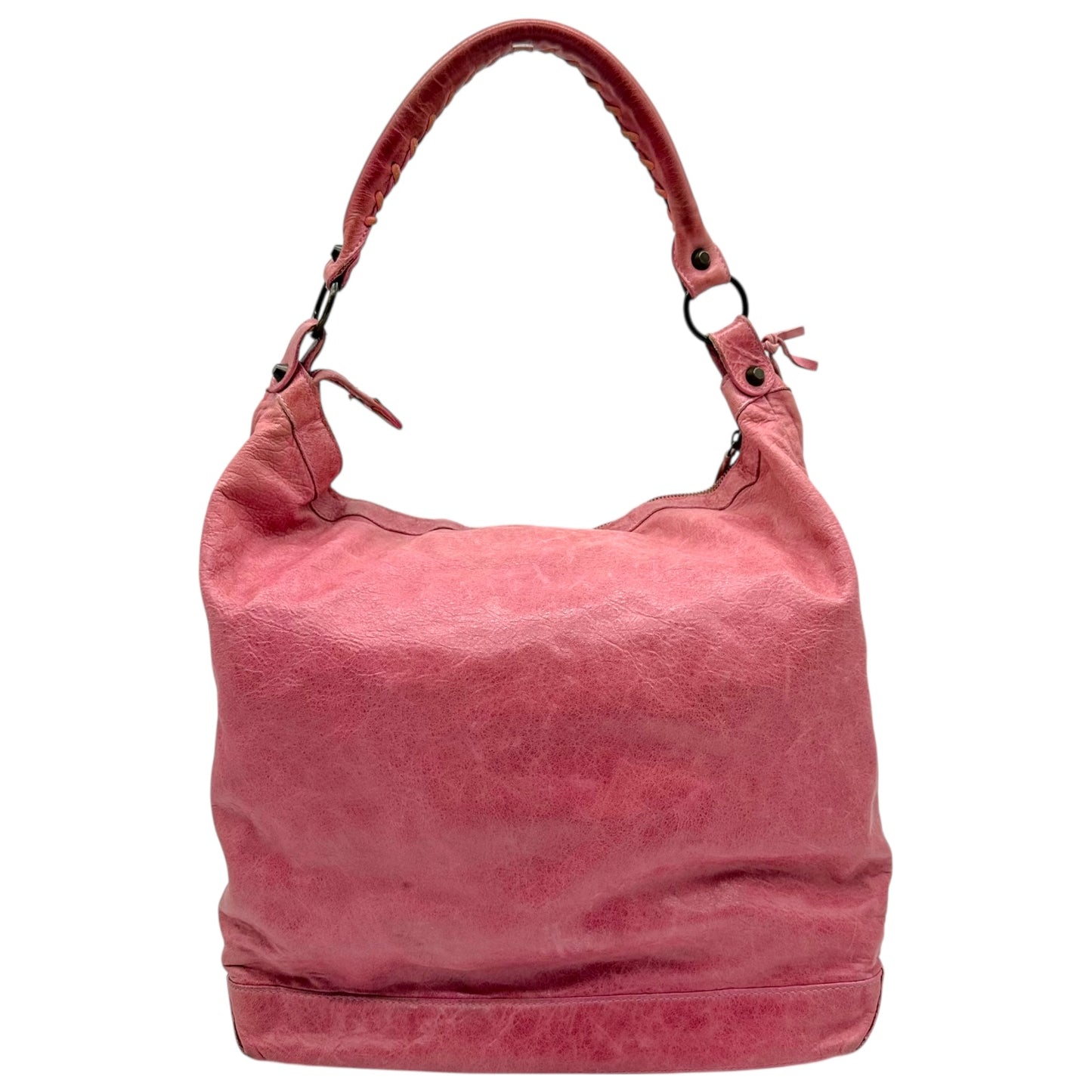 Balenciaga Pink Lambskin The Day City Hobo Bag