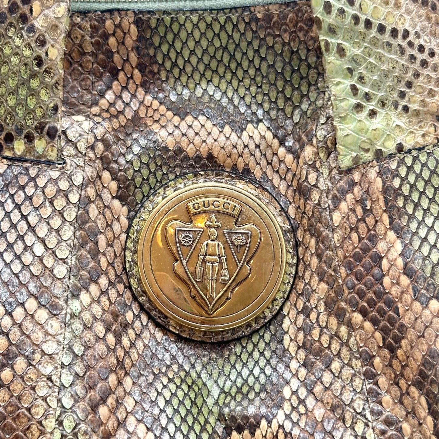 Gucci Green Python Large Hysteria Tote Bag