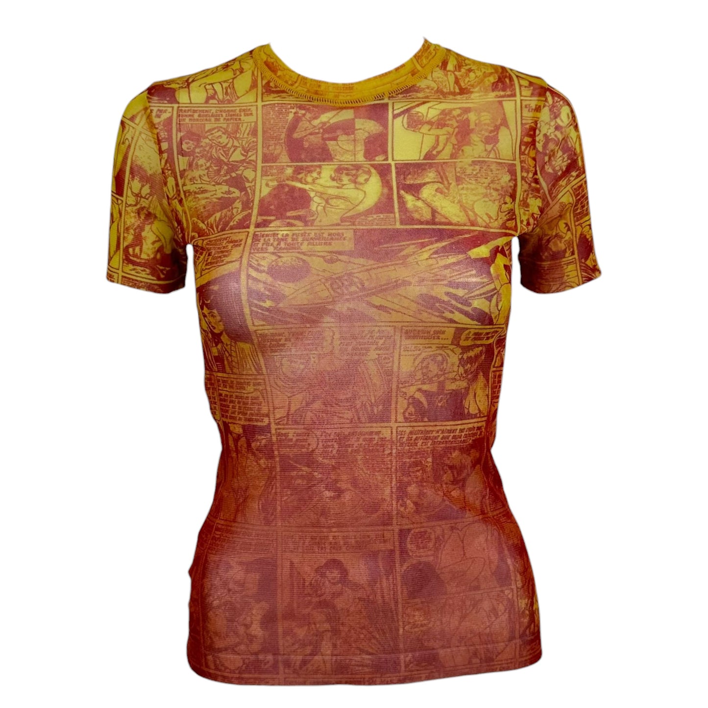 Jean Paul Gaultier Yellow & Red Comic Book Print T-Shirt
