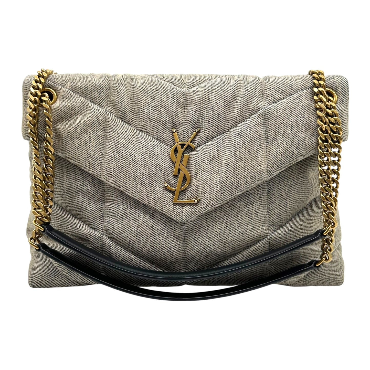 Saint Laurent Paris Medium Denim Puffer Bag