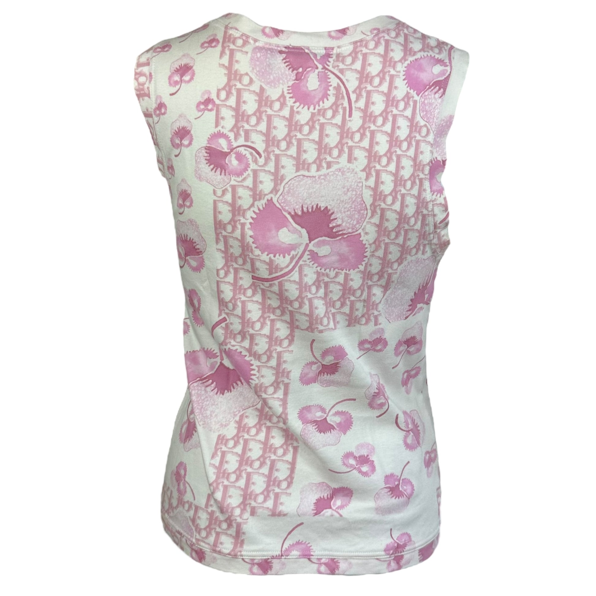 Christian Dior S/S 2005 Pink Monogram Floral Tank Top - Outfit Repeater