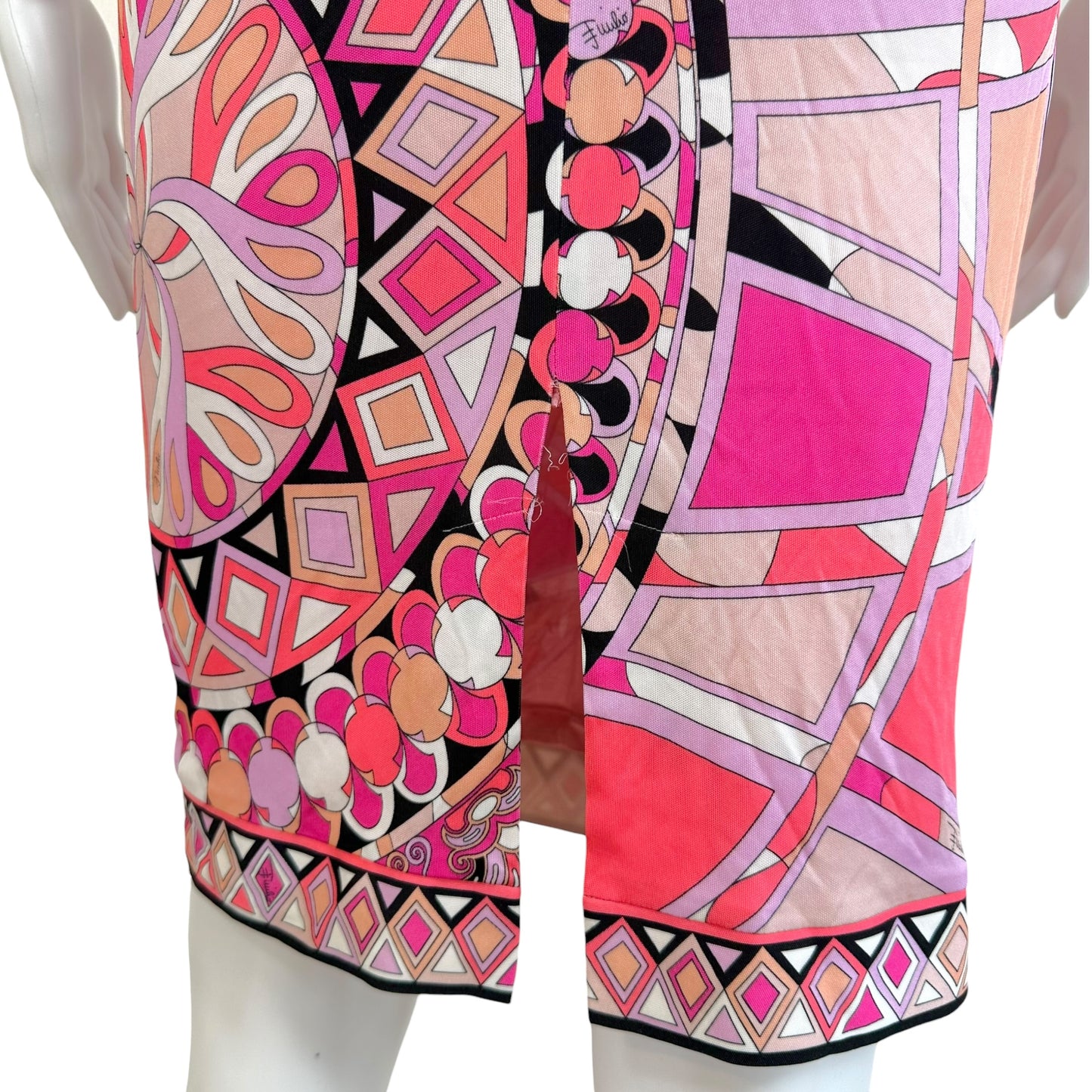Emilio Pucci Pink Printed Bodycon Midi Dress