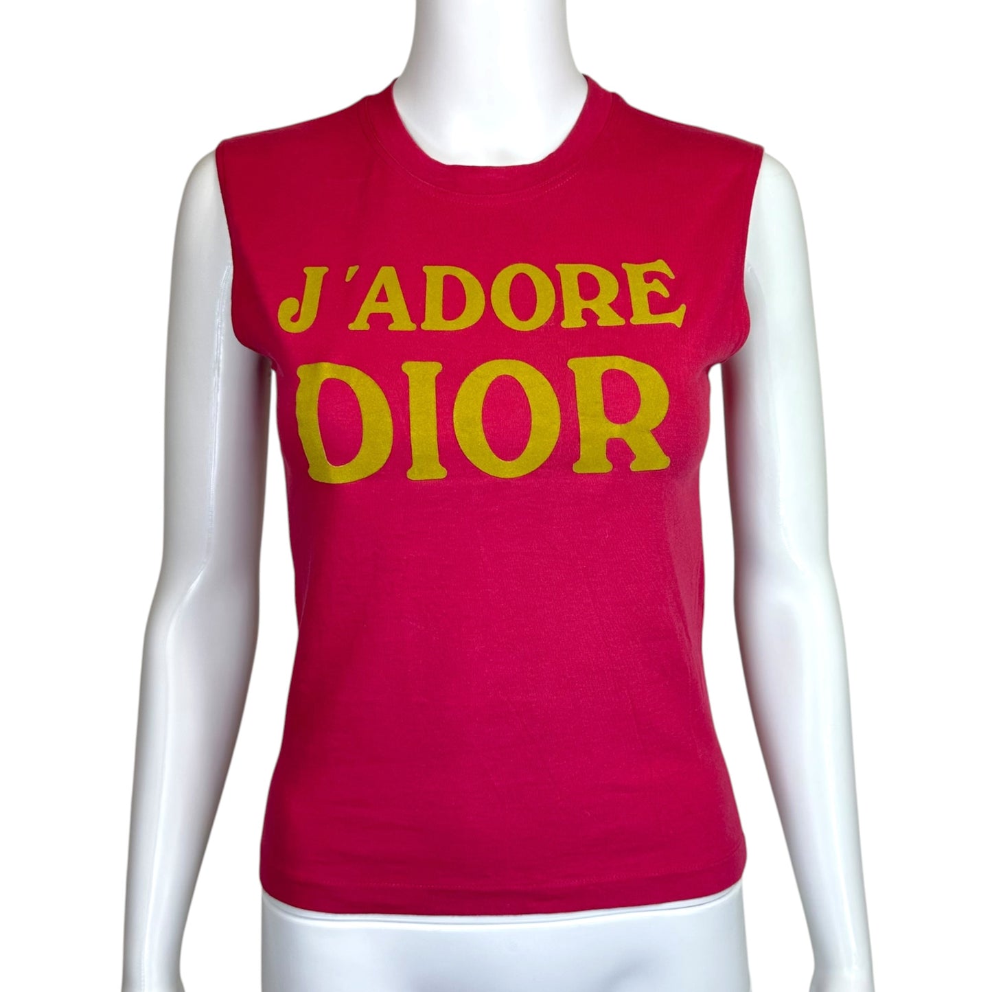 Christian Dior F/W 2002 Hot Pink & Mustard Yellow J'Adore Dior Tank