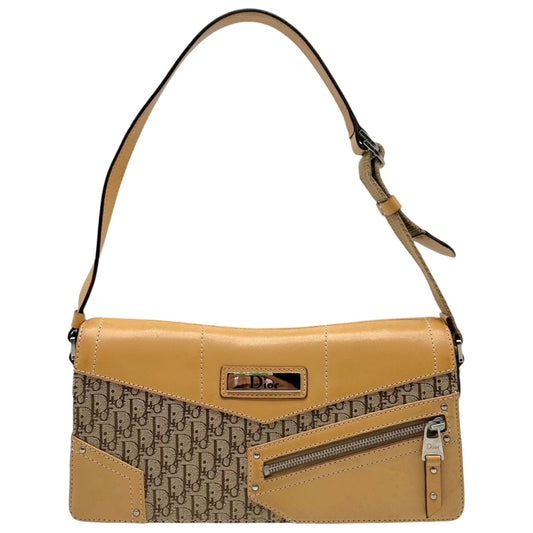 Christian Dior Shoulder Bag Tan Monogram Canvas Leather