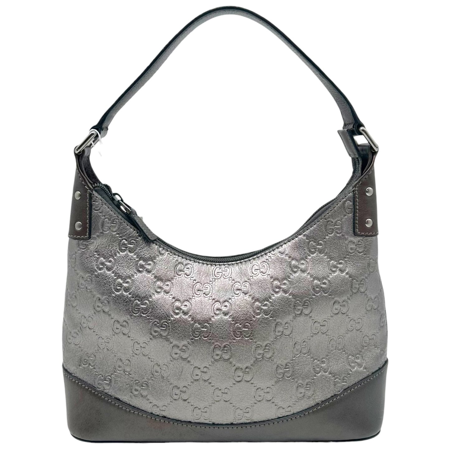 Gucci Metallic Silver Guccissima Shoulder Bag