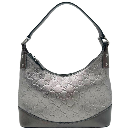 Gucci Metallic Silver Guccissima Shoulder Bag