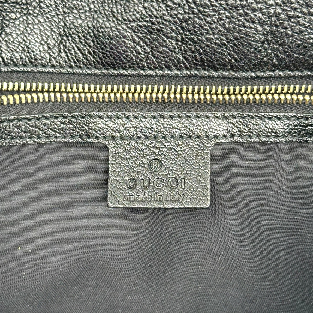 Gucci Shoulder Bag Black Leather Gold GG Logo