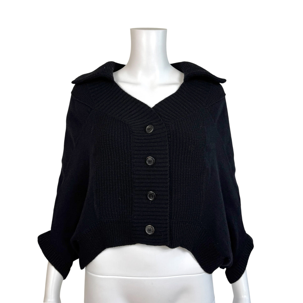 Louis Vuitton Black Wool Cashmere Cardigan Sweater