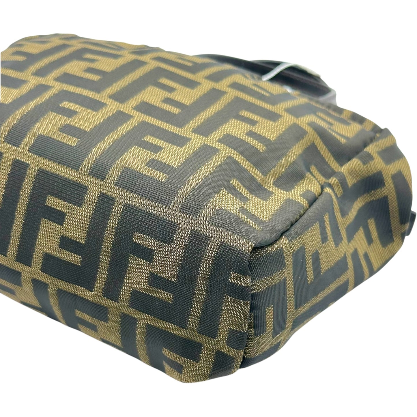 Fendi Brown Classic Zucca Monogram Top Handle Square Pochette Bag