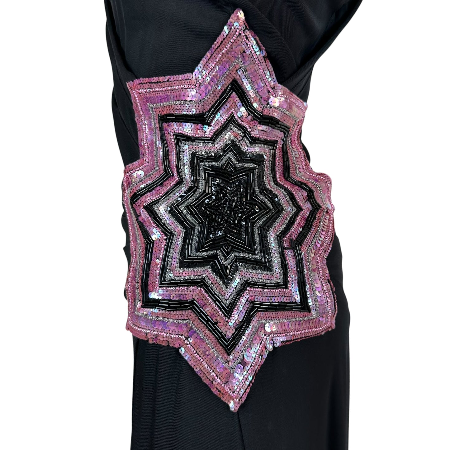 Diane Von Furstenburg Black Wrap Mini Dress Pink Sequin