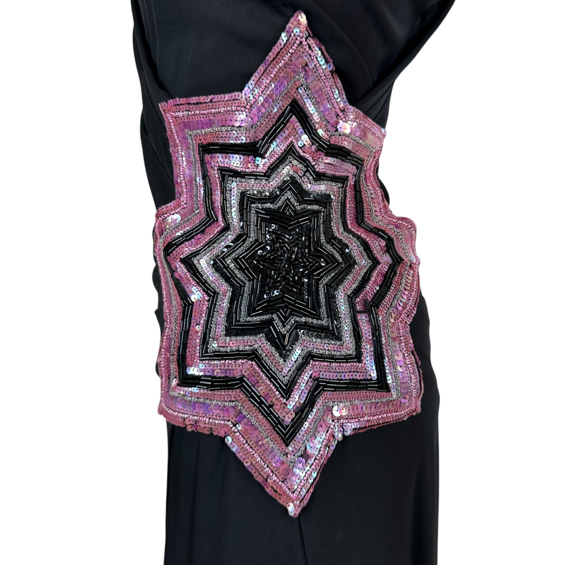 Diane Von Furstenburg Black Wrap Mini Dress Pink Sequin