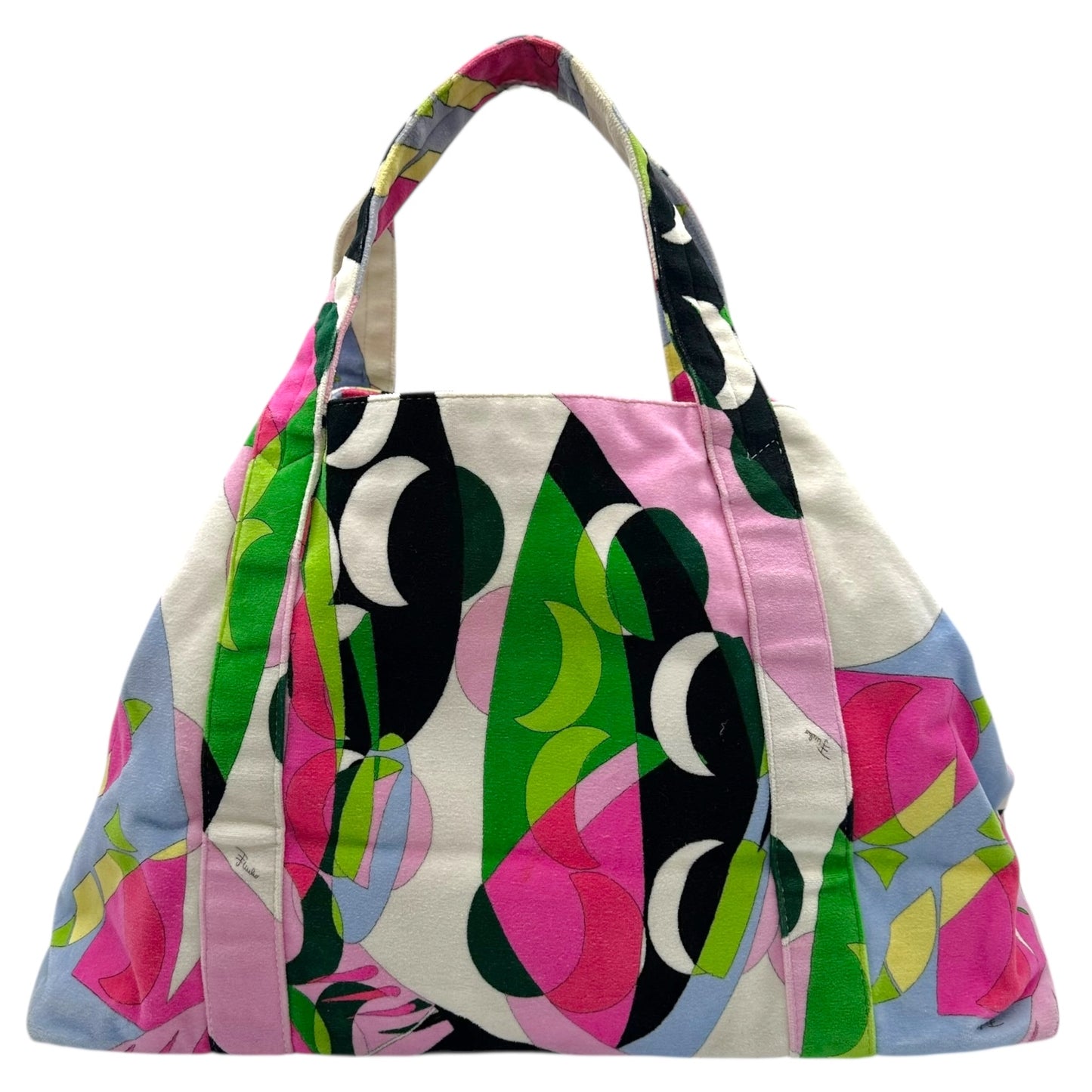 Emilio Pucci Multicolor Printed Terrycloth Beach Tote Bag NEW