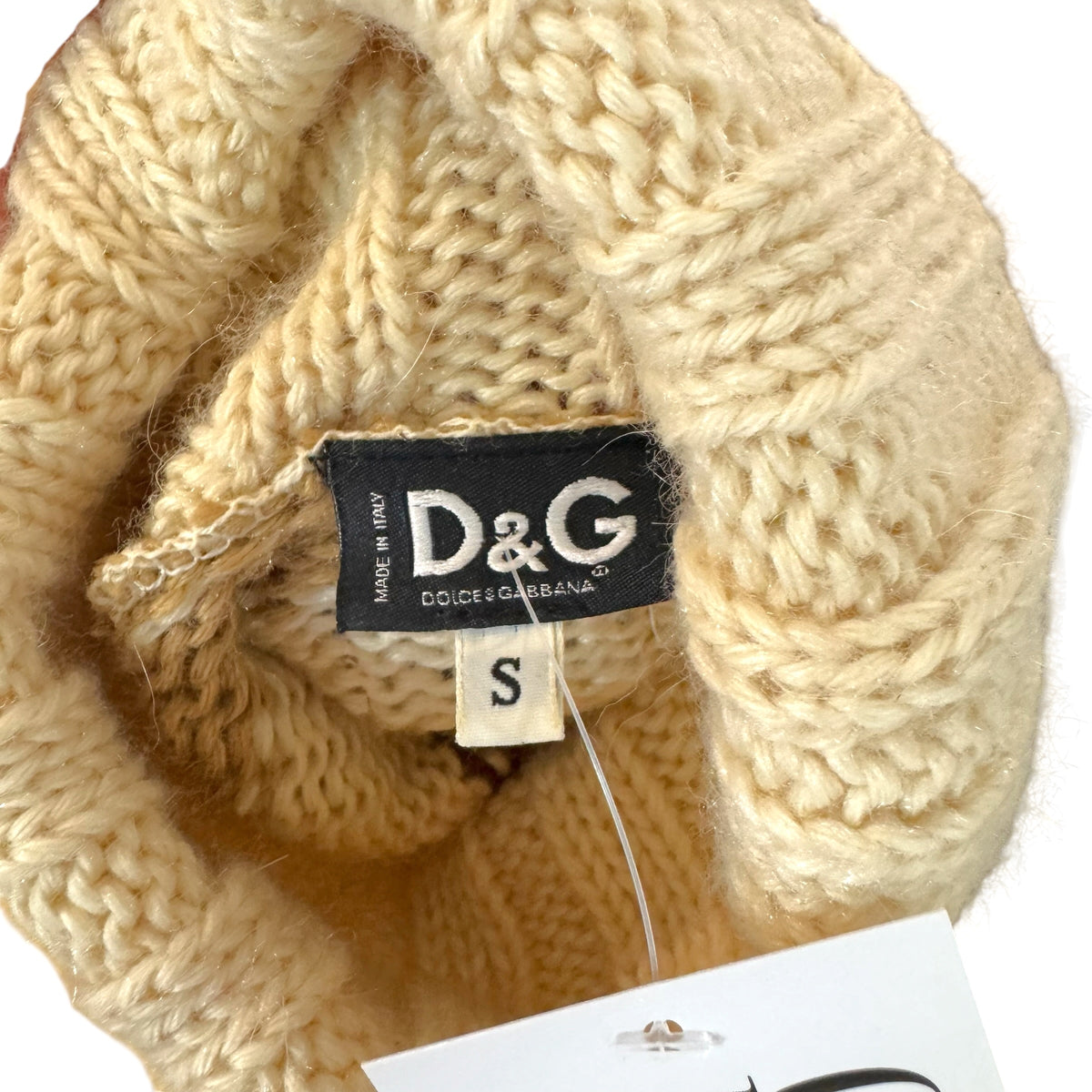 Dolce & Gabbana Beige Brown Striped Turtleneck Sweater