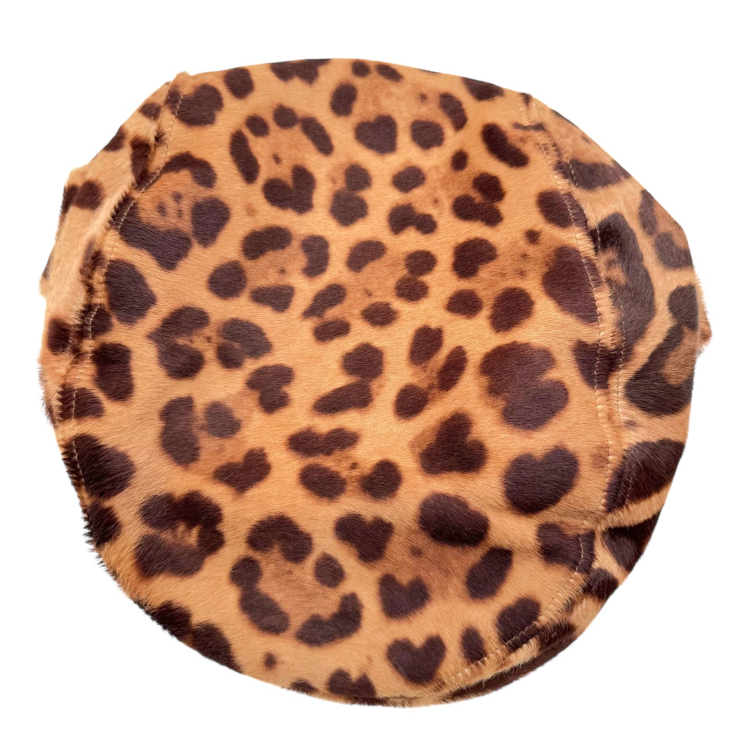 Dolce & Gabbana Leopard Print Ponyhair Newsboy Hat