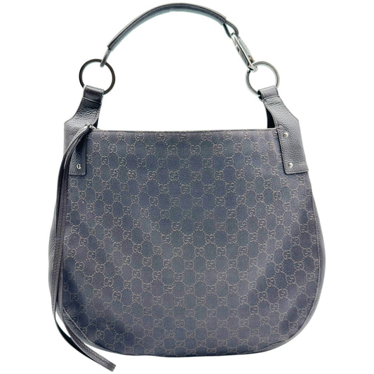 Gucci Brown Monogram Canvas Large Hobo Bag