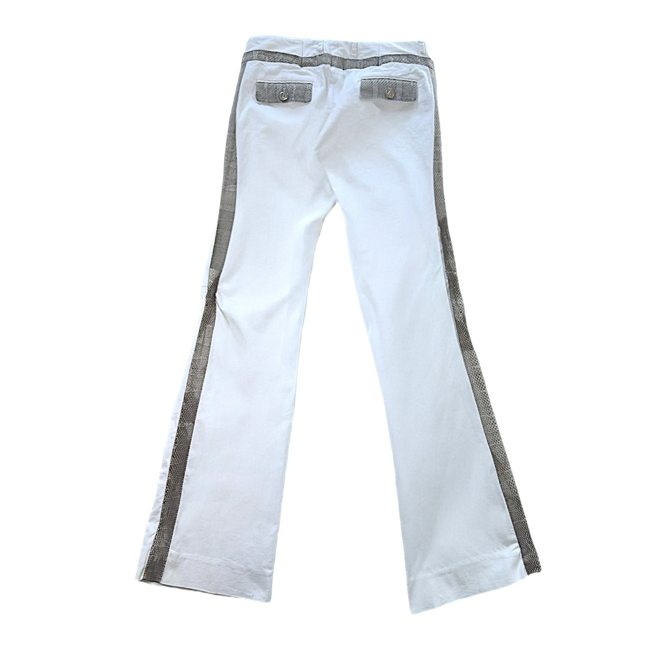 Dolce & Gabbana Snakeskin Trim White Pants