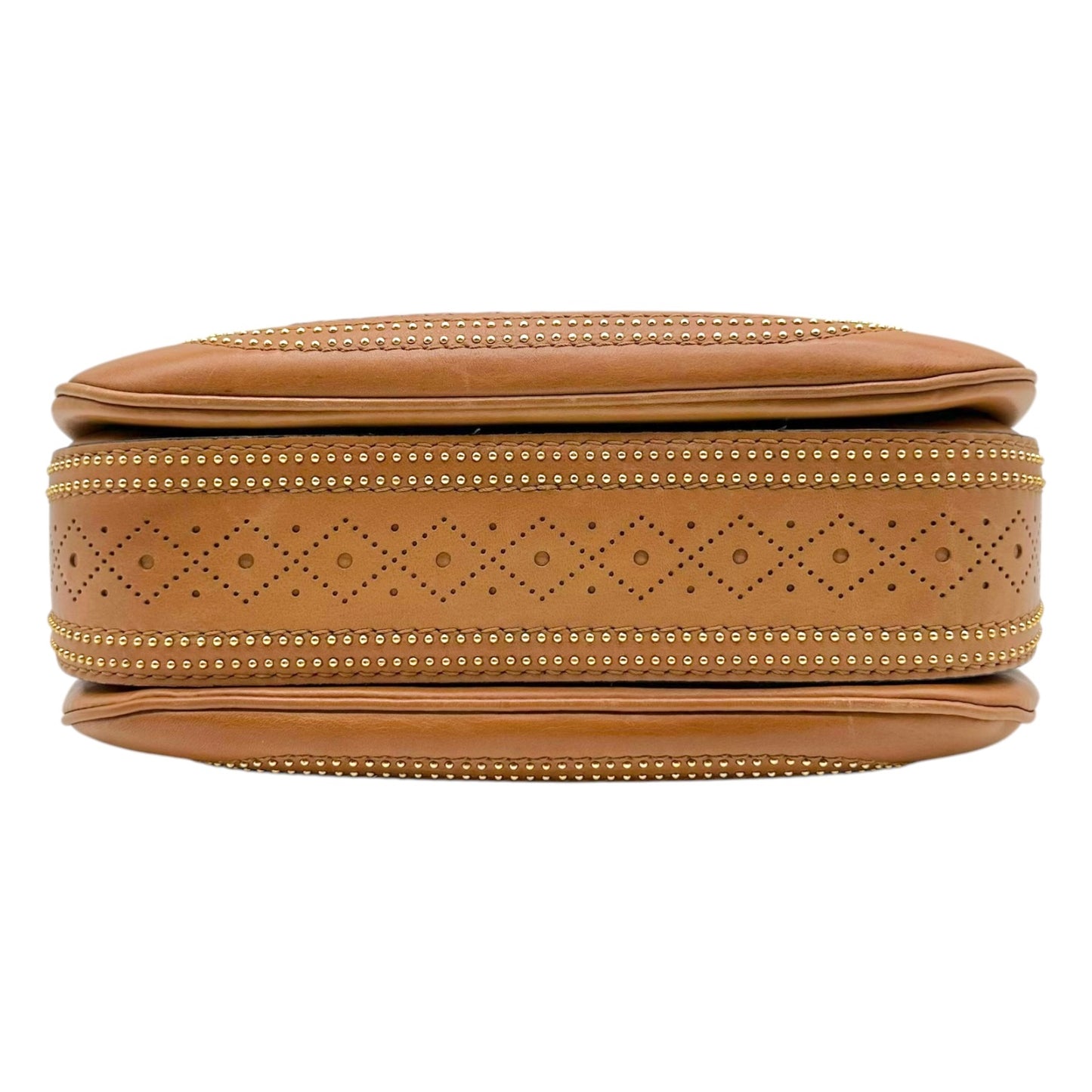 Gucci Brown Leather Whipstitch Fringe 2-Way Bag