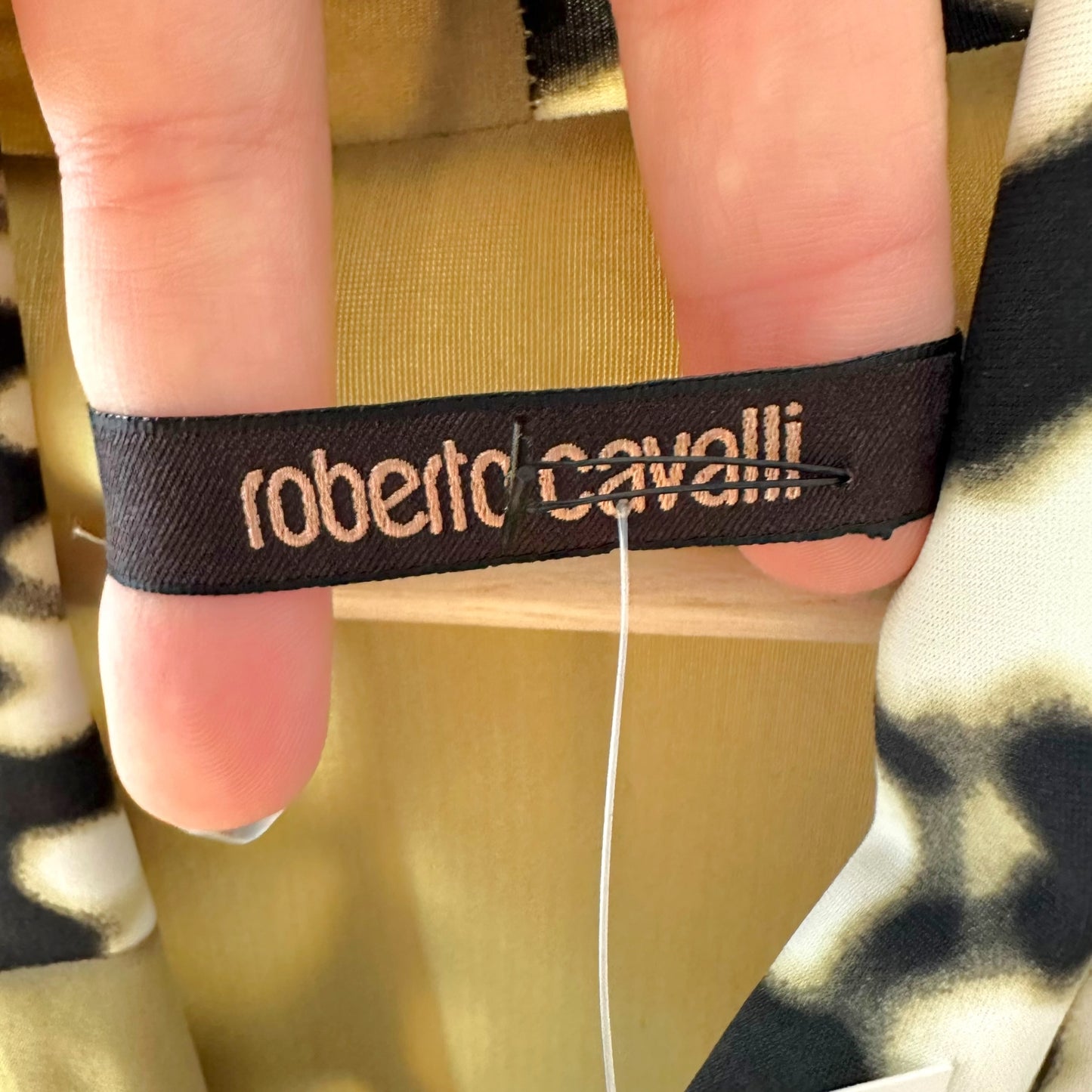 Roberto Cavalli Khaki Green Leopard Print Mini Dress