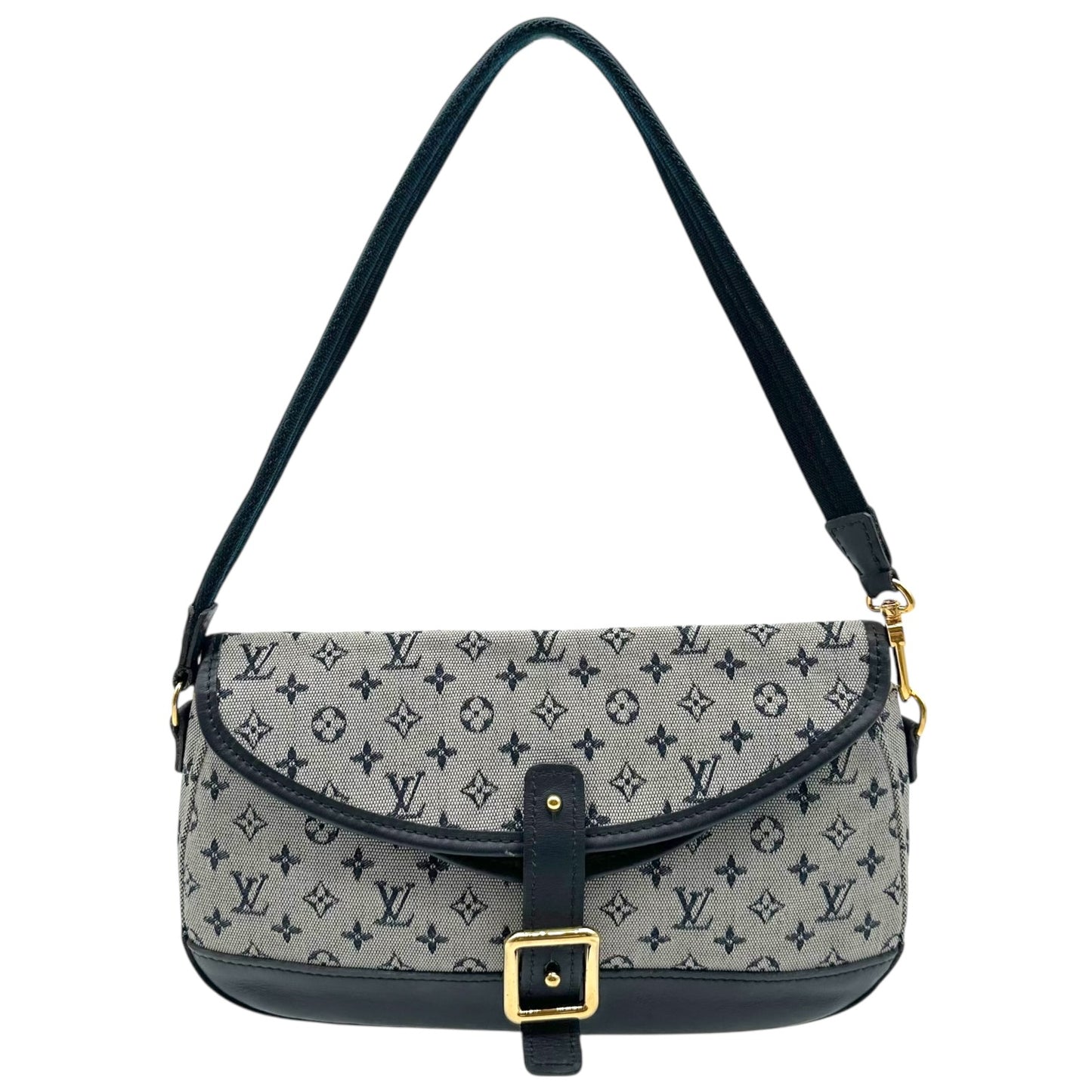 Louis Vuitton Mini Pochette Bag Navy Blue Monogram