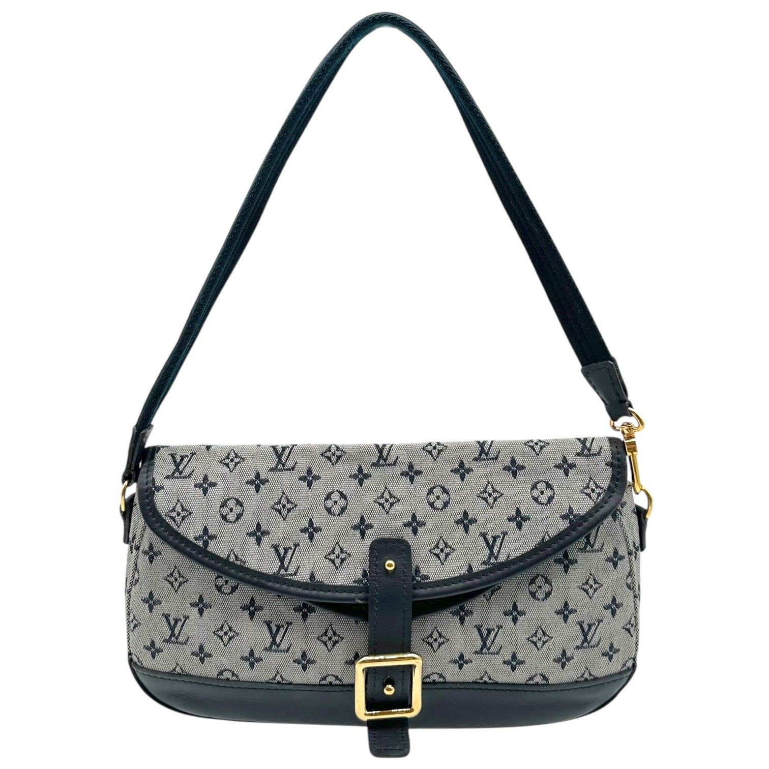 Louis Vuitton Mini Pochette Bag Navy Blue Monogram