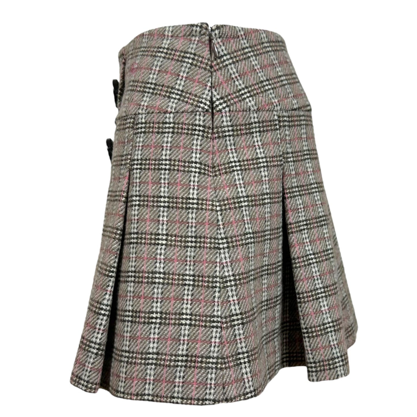 Burberry Blue Label 4 Button Plaid Mini Skirt