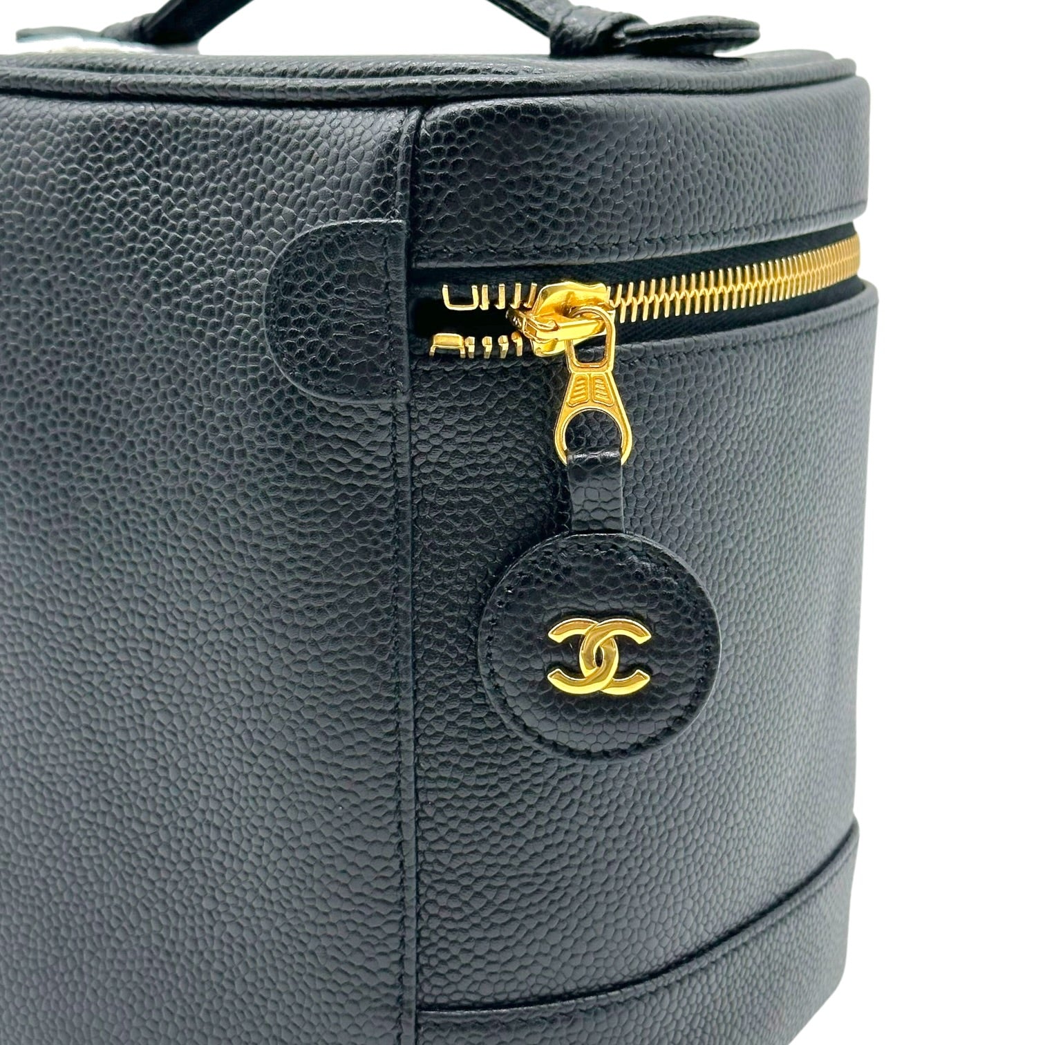 Chanel Black Caviar Leather Vanity Bag