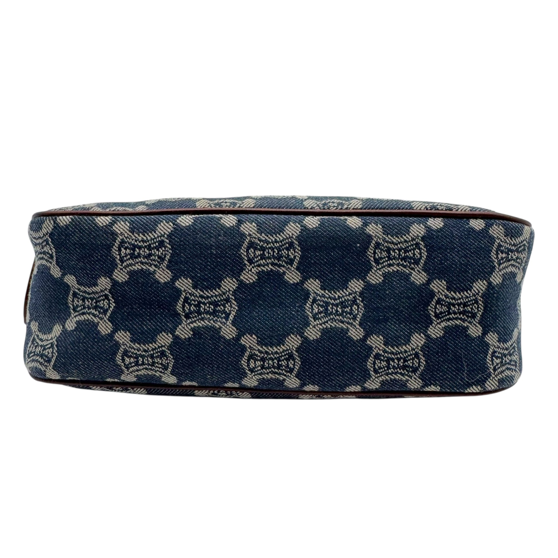 Celine Blue Denim Triomphe Monogram Pochette Bag - Outfit Repeater