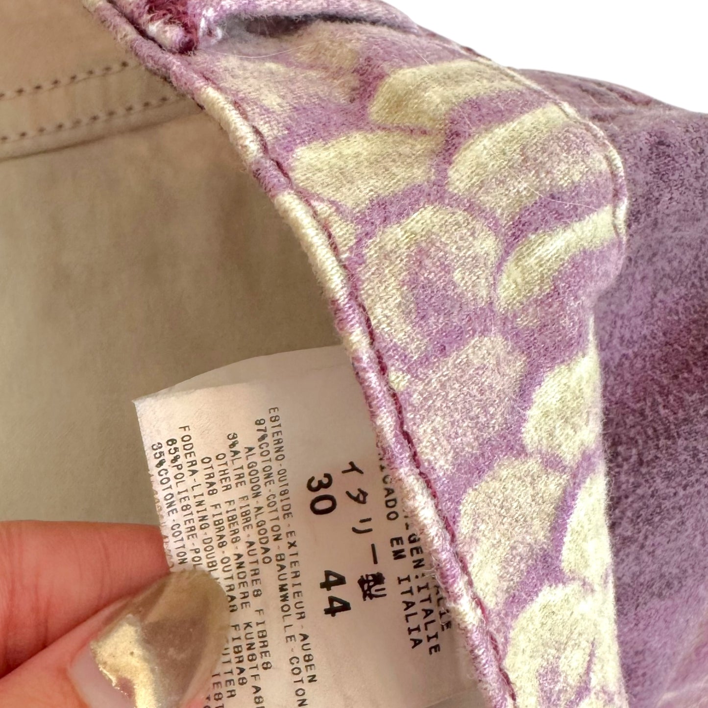 Roberto Cavalli Purple Snakeskin Print Jeans