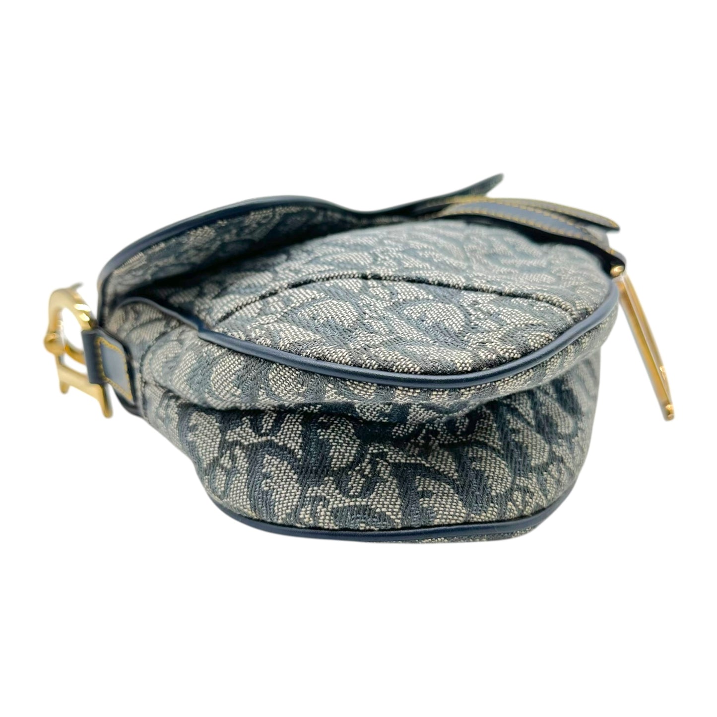 Christian Dior Navy Blue Trotter Monogram Saddle Bag