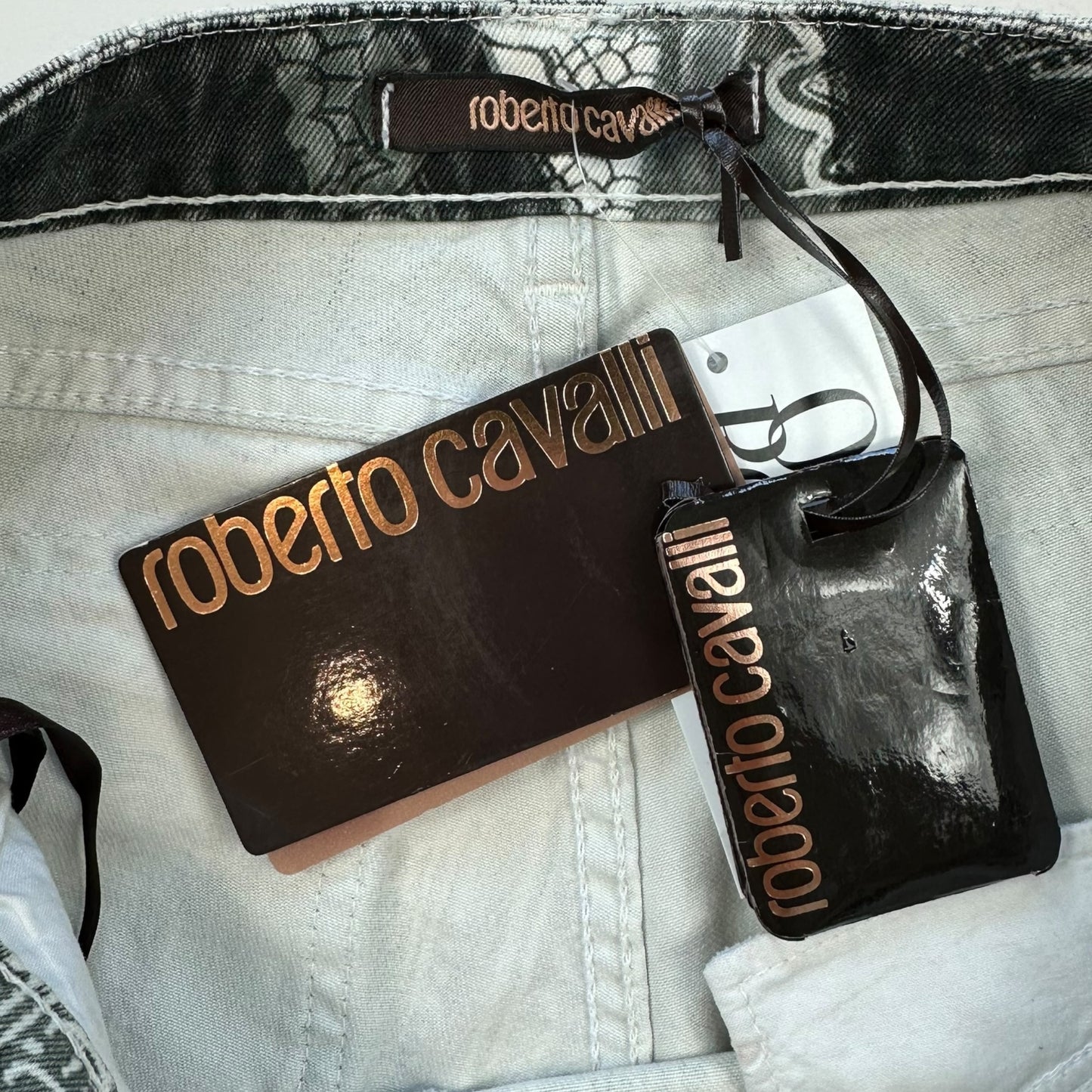 Roberto Cavalli Black & White Printed Shorts NEW
