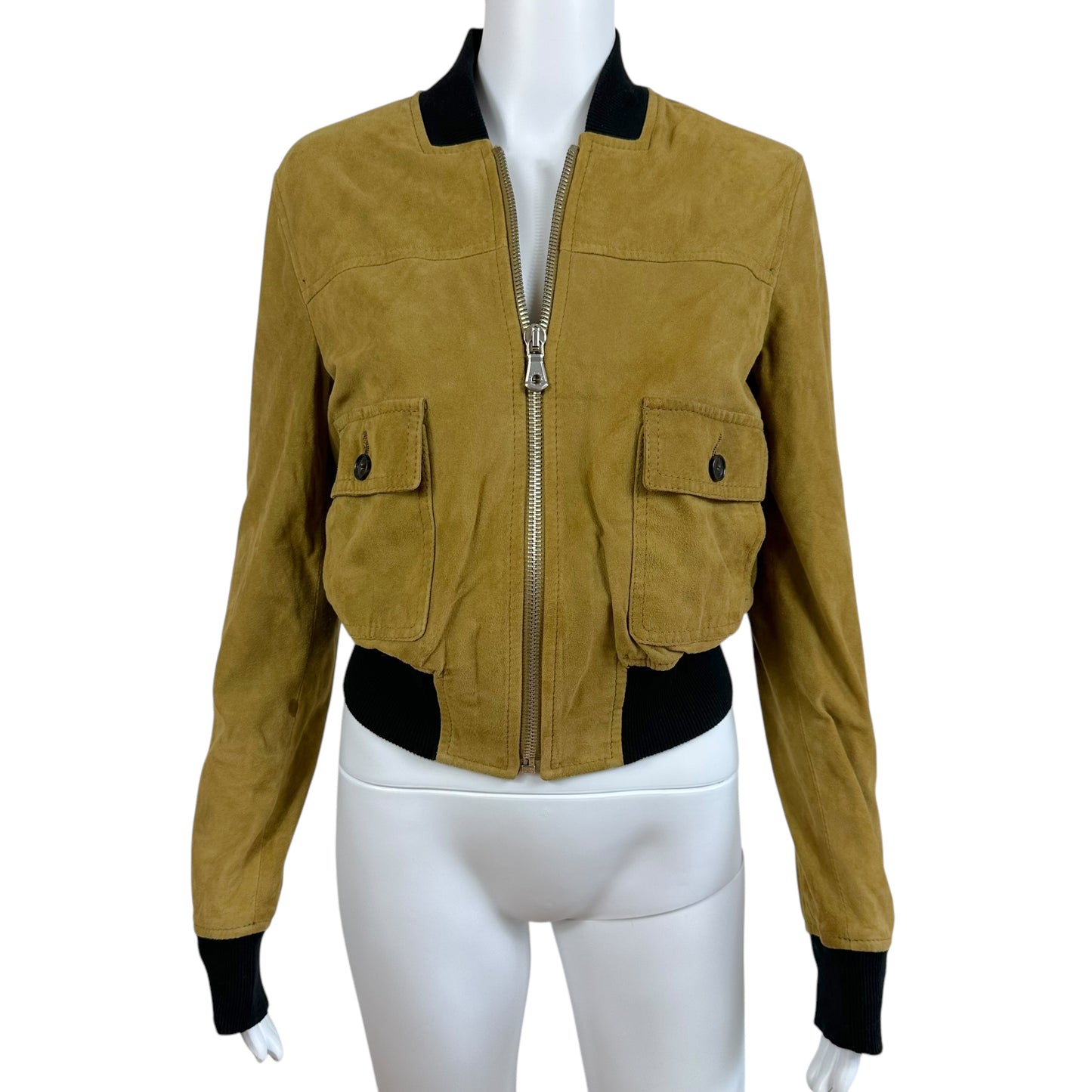 D&G Dolce & Gabbana Tan Suede Bomber Jacket