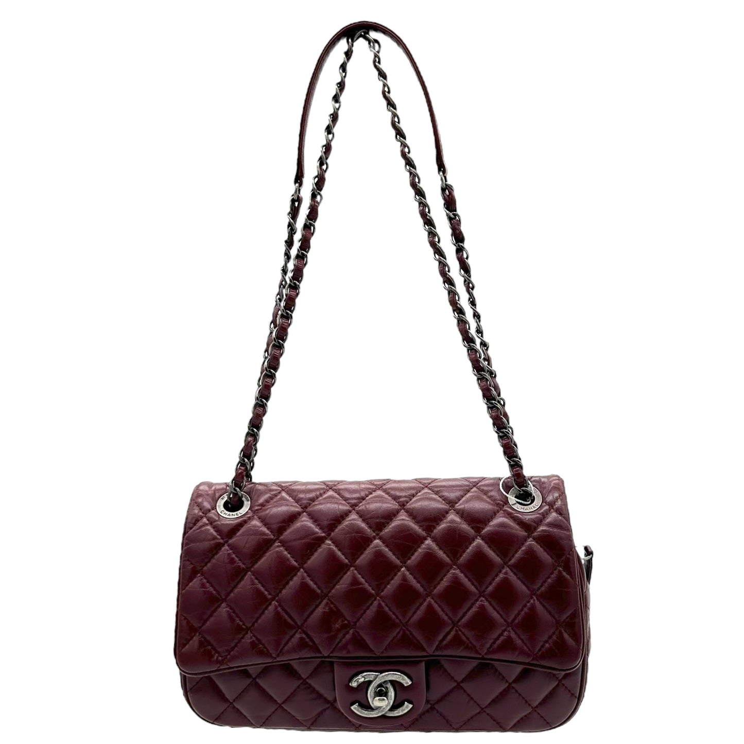 Chanel Burgundy Medium Classic Flip Bag