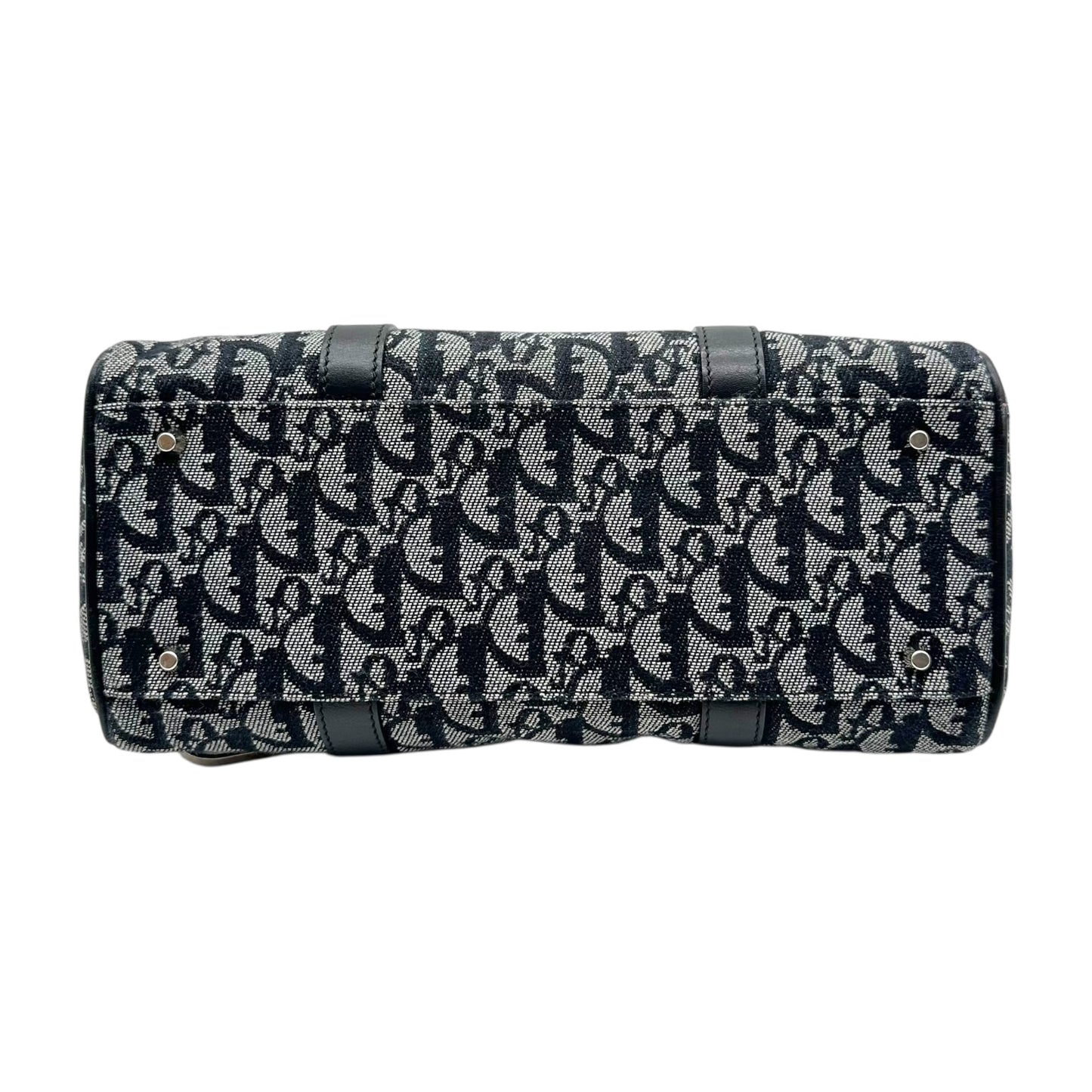 Christian Dior Black Trotter Monogram Logo Hardware Shoulder Bag