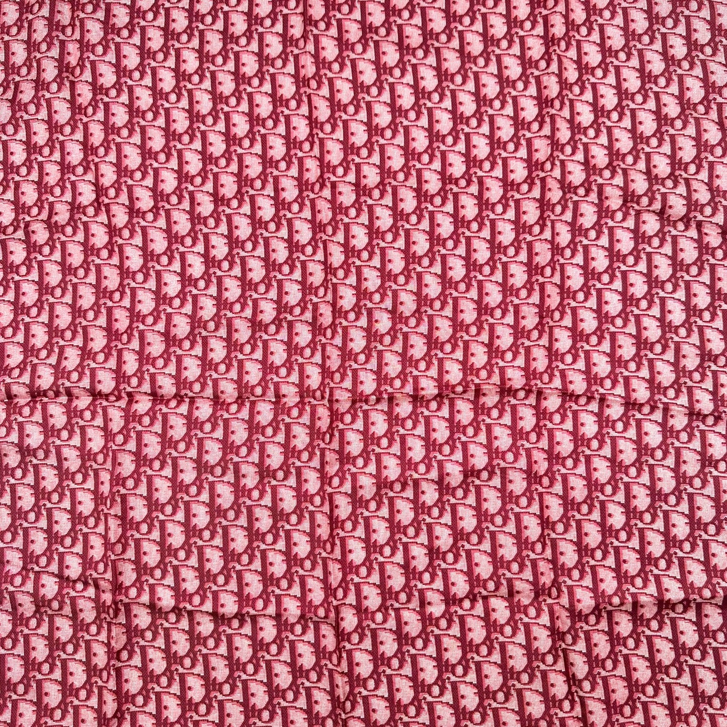 Christian Dior Pink & Burgundy Trotter Monogram Square Silk Scarf