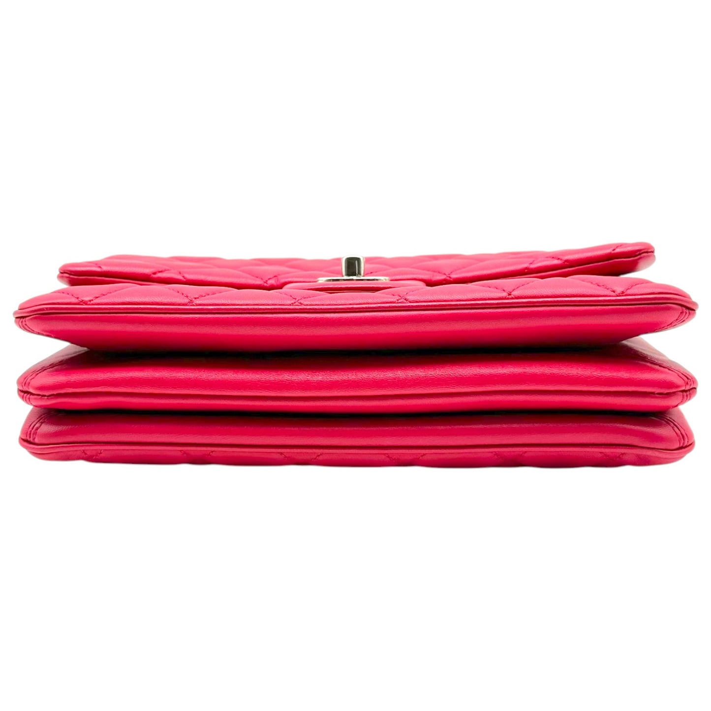 Chanel Medium Flap Bag Fuchsia Silver Matelasse Quilted
