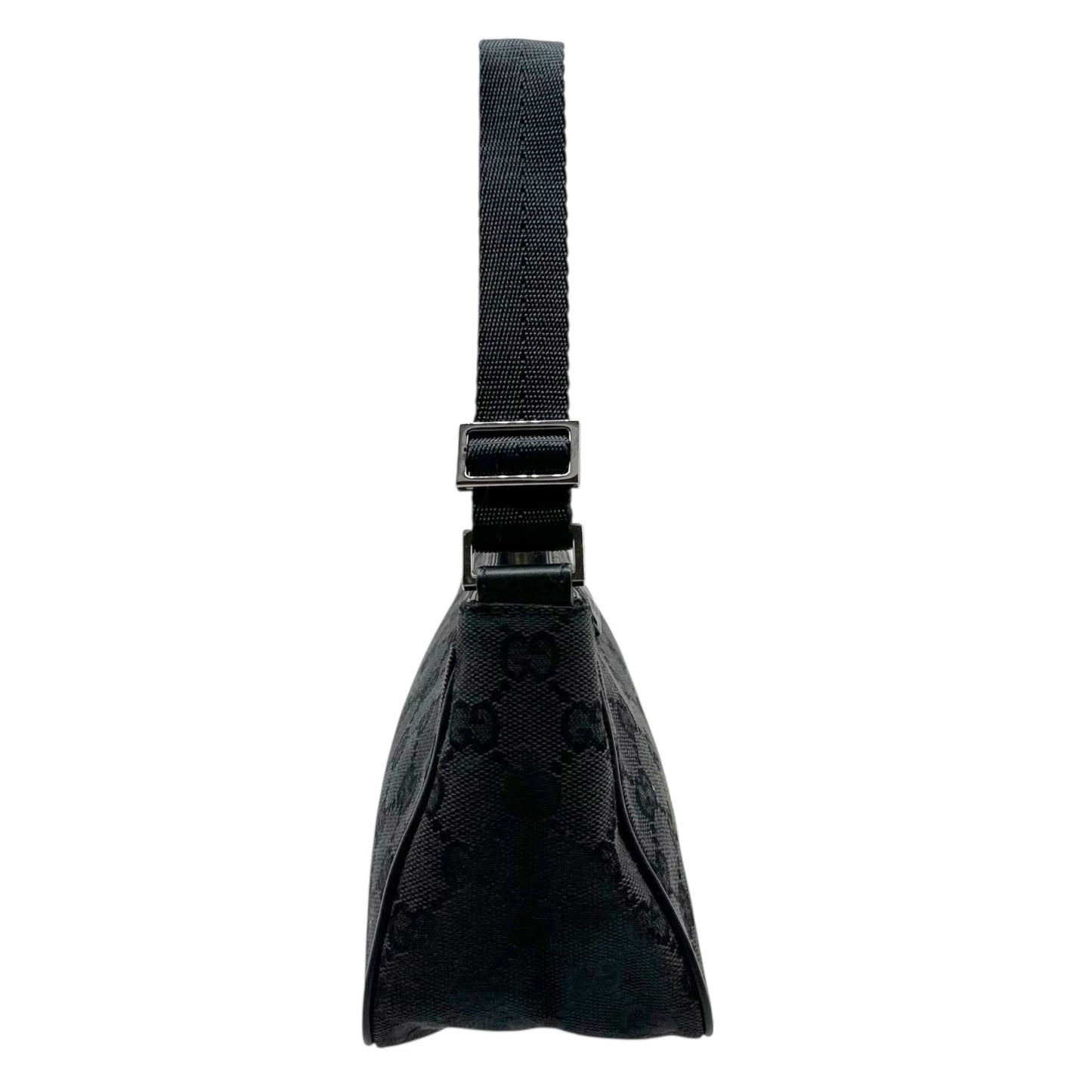 Gucci Black Canvas Monogram Pochette Bag