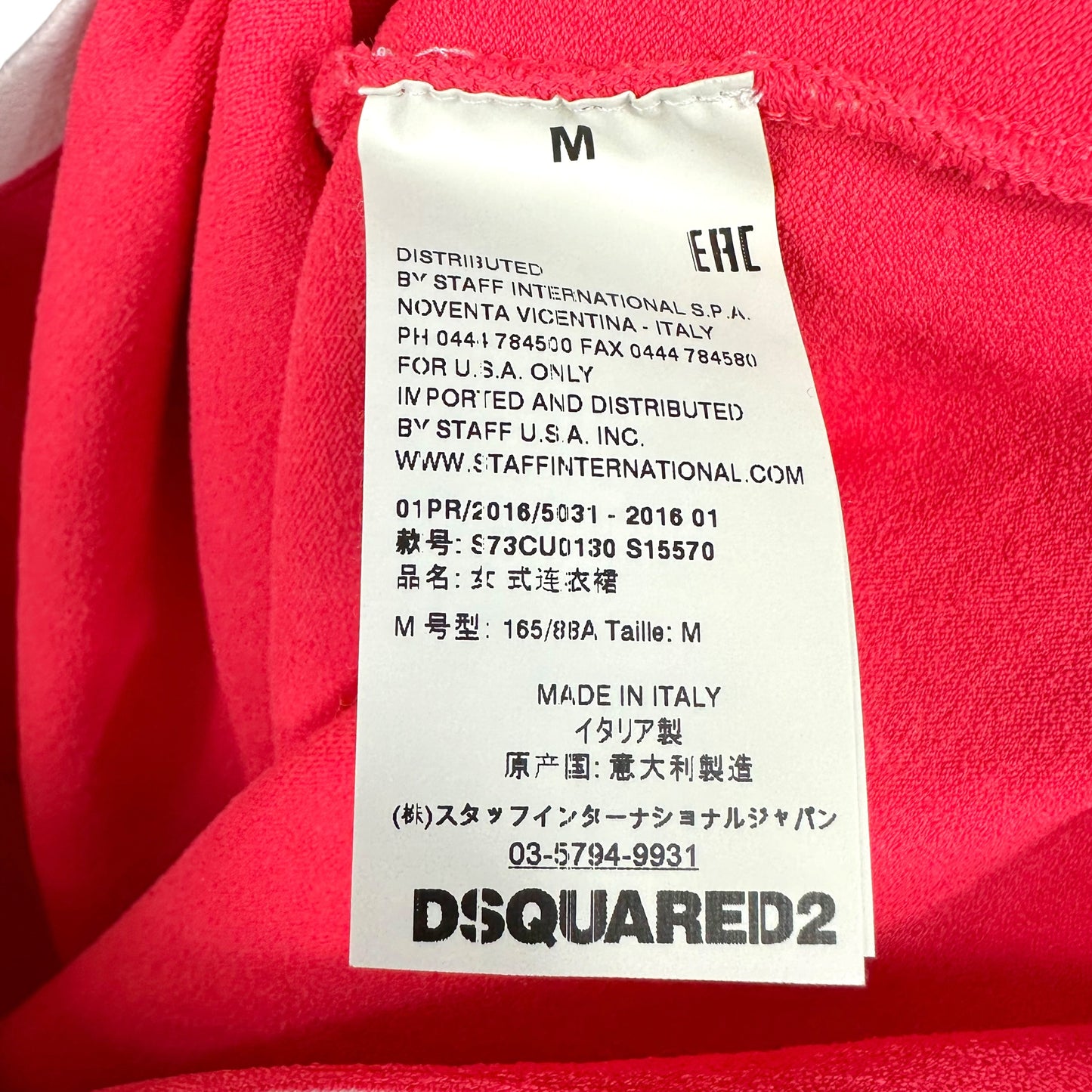 Dsquared2 Red & White Cut-Out Mini Dress