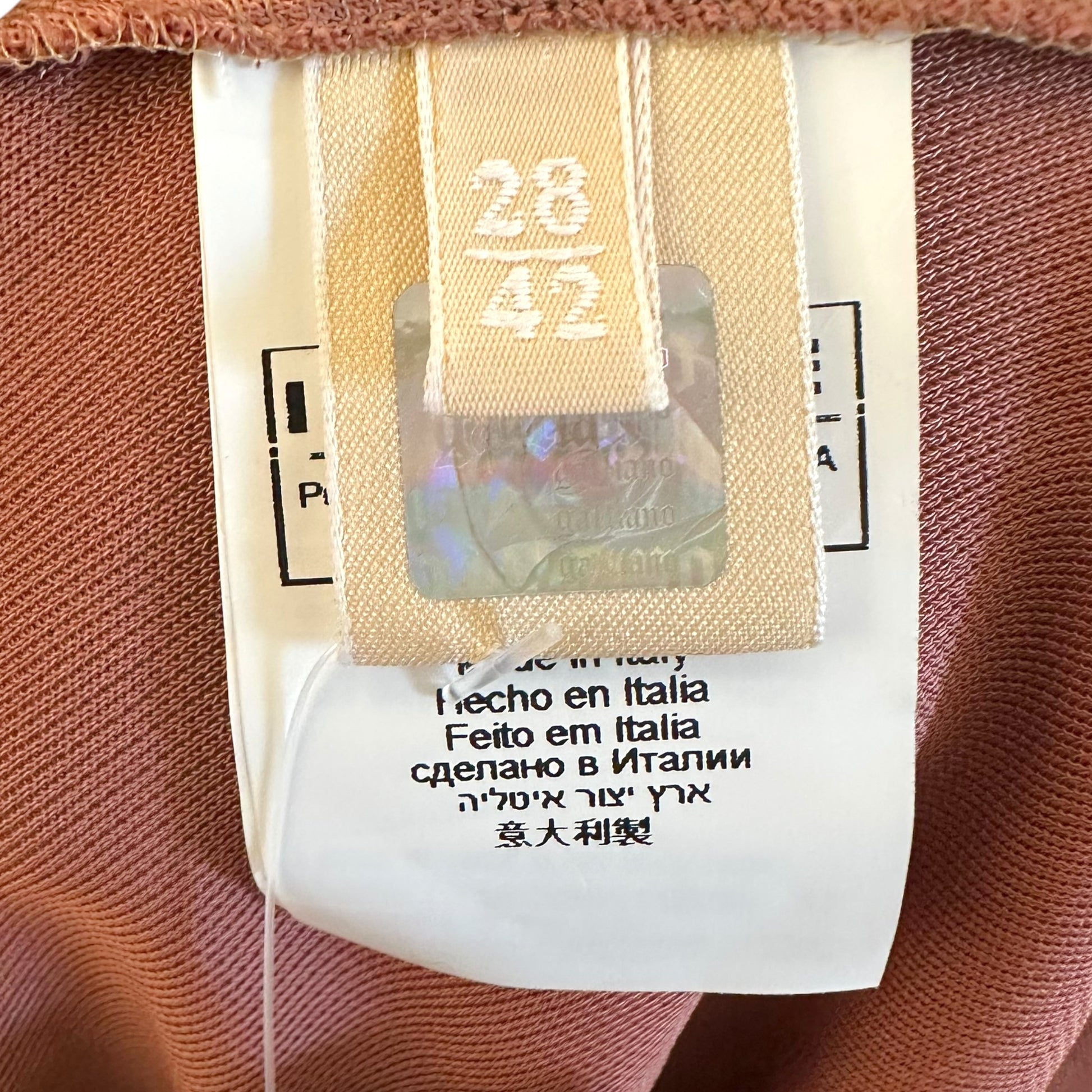 Galliano Midi Dress Terracotta Cowl Neck Open Back