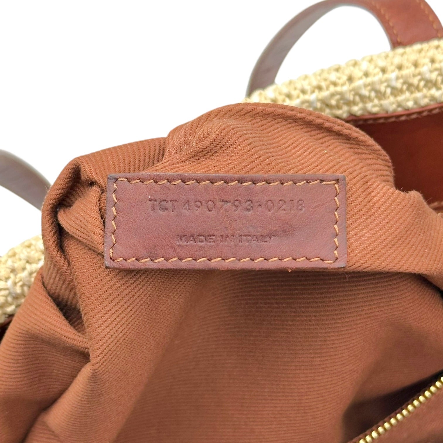 Saint Laurent Tote Bag Raffia Brown Leather Fringe Trim