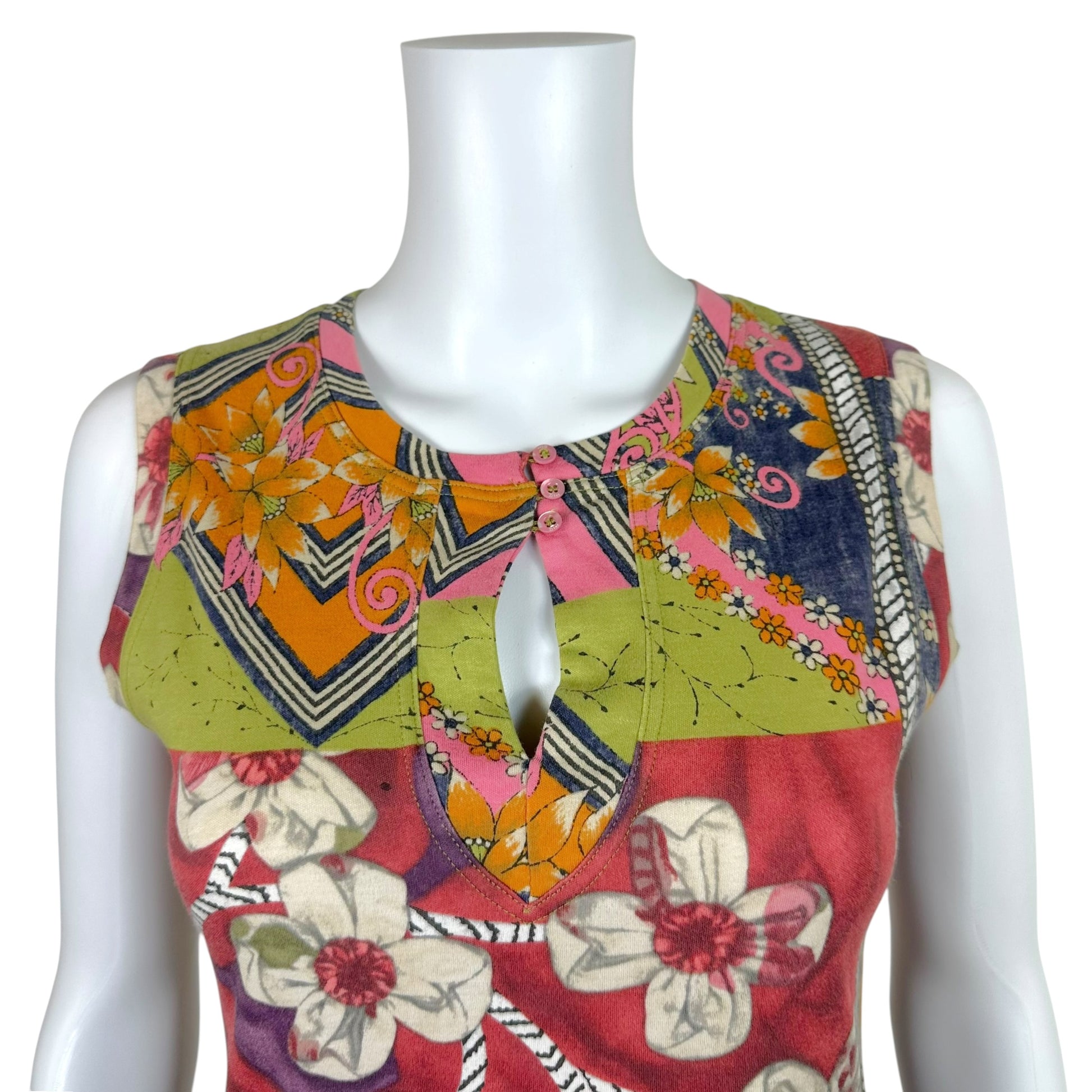 Christian Dior Multicolor Floral Print Tank Top