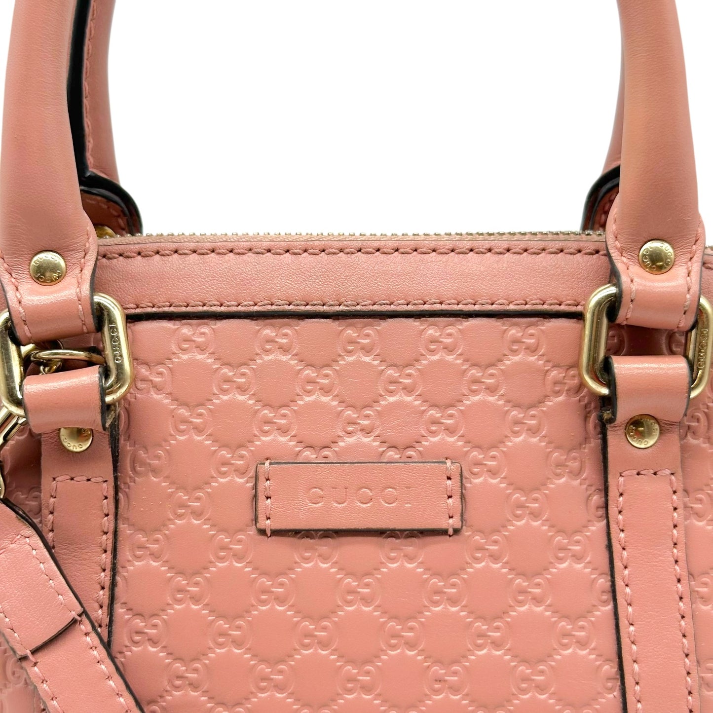 Gucci Pink Embossed Guccissima Monogram 2-Way Mini Bag