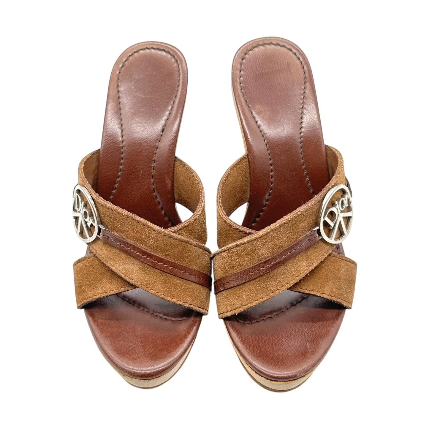 Christian Dior Peace Wooden Platform Heels