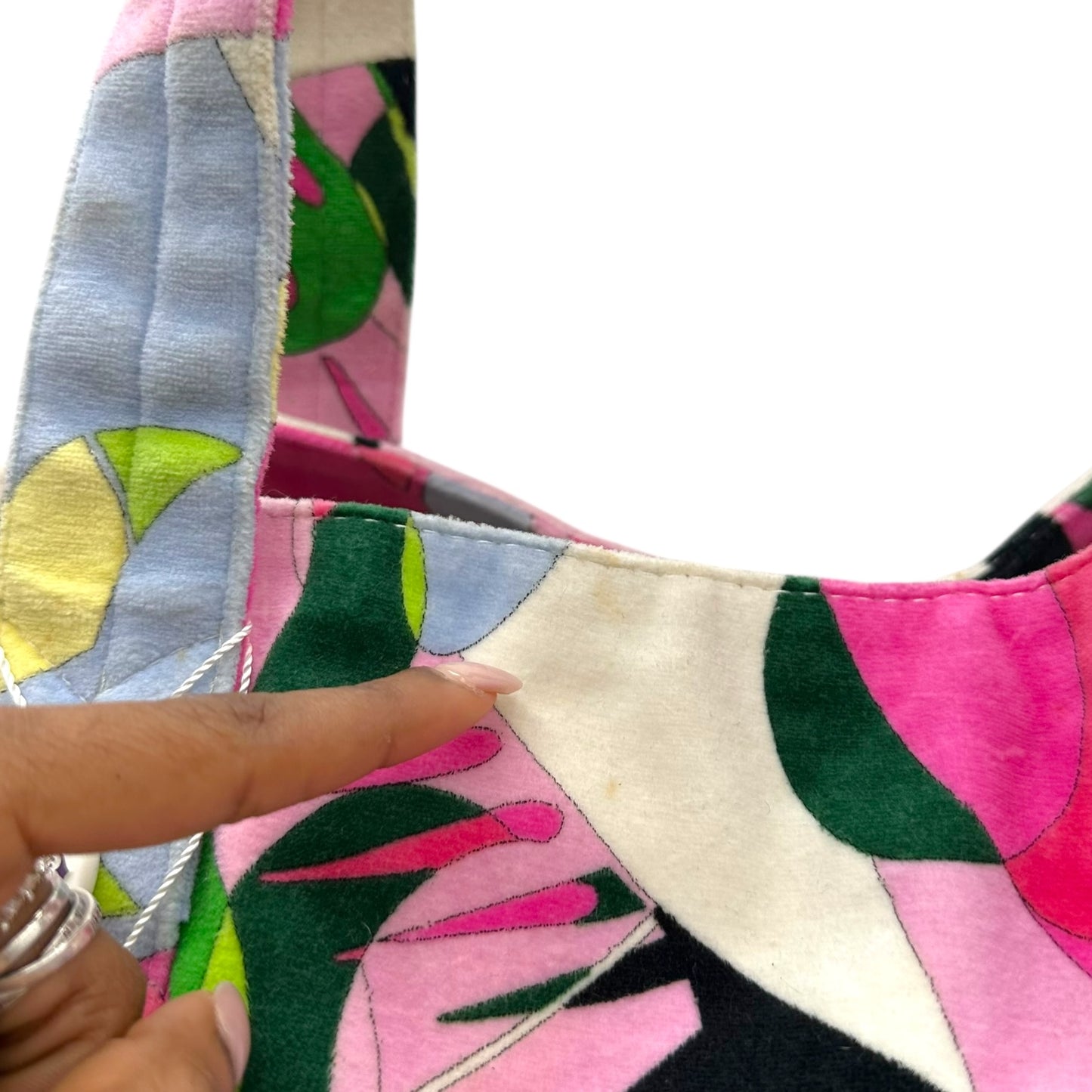 Emilio Pucci Multicolor Printed Terrycloth Beach Tote Bag NEW